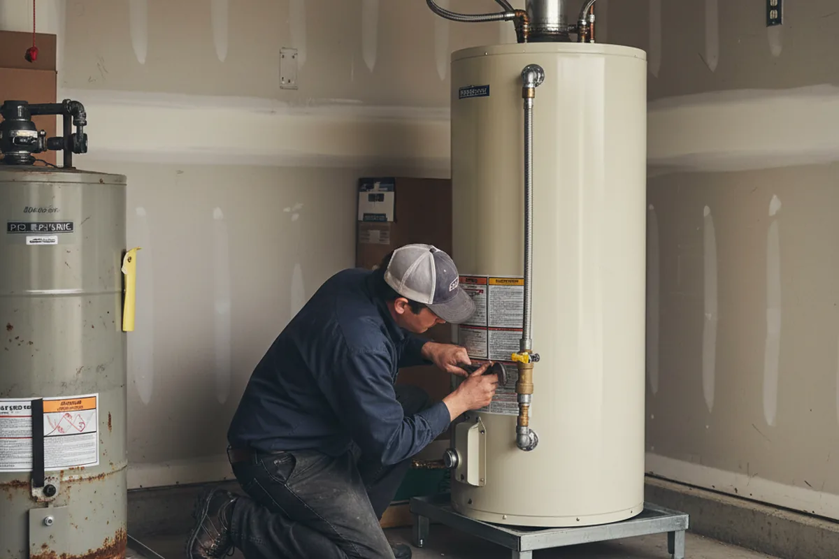 Water heater and shutoff valve replacement in Lanexa