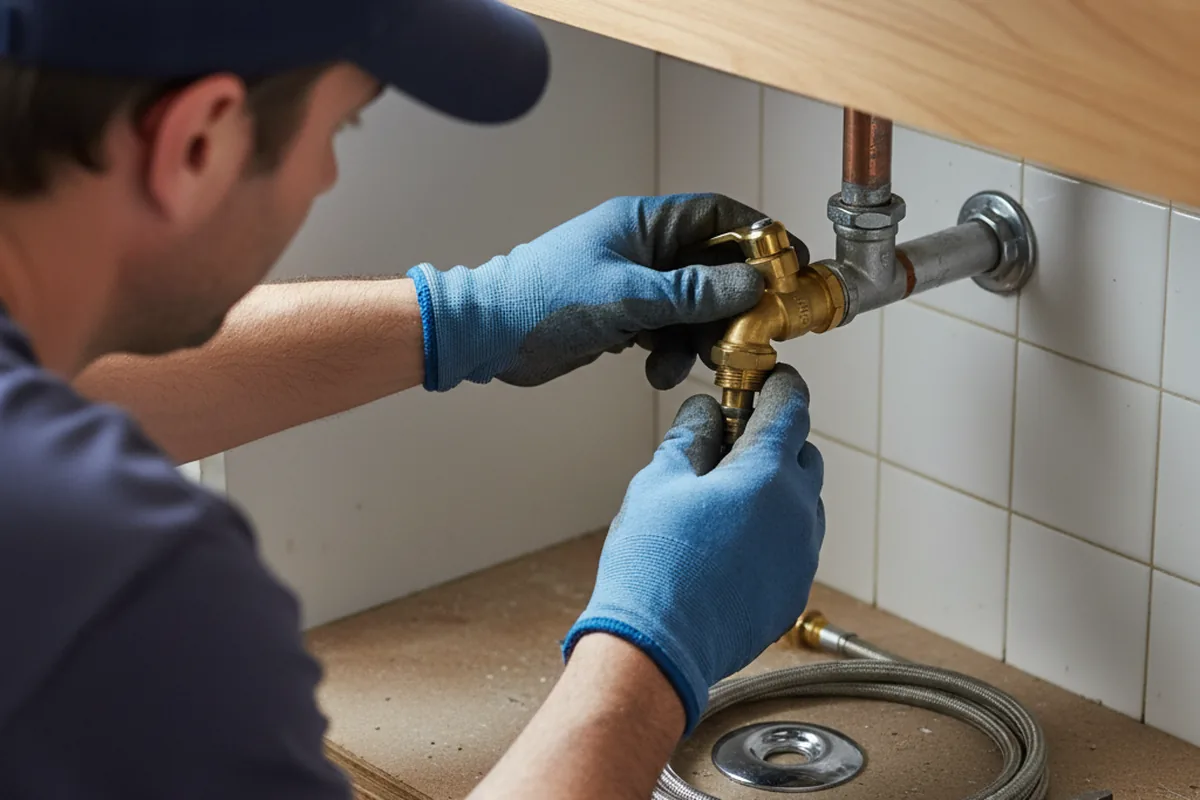 Shutoff valve and fitting work during Emergency Plumbing in Lanexa